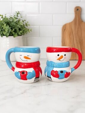 Snowman Mugs - Pair of 2